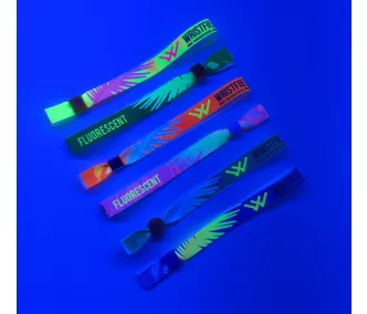   Textil karszalag (15x340mm, egy oldalon színes FLUO nyomással) - alu gyűrűvel