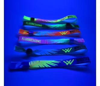   Textil karszalag (15x340mm, egy oldalon színes FLUO nyomással) - alu gyűrűvel