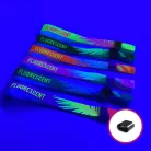 Textil karszalag - Gyerek méret (15x300mm, egy oldalon színes FLUO nyomással) - műanyag gyűrűvel