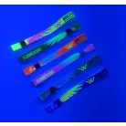 Textil karszalag (15x340mm, egy oldalon színes FLUO nyomással) - önzáró műanyag gyűrűvel