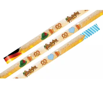   Textil karszalag színes szatén mintás 15mm - Oktoberfest pereces - műanyag önzáró gyűrűvel