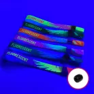 Textil karszalag (15x340mm, egy oldalon színes FLUO nyomással) - újrazárható műanyag gyűrűvel