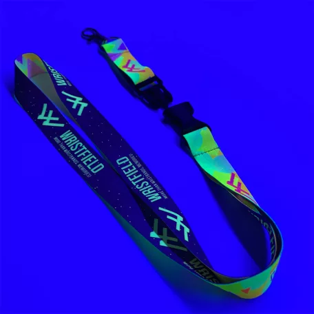 Szatén Nyakpánt feliratos 20x900mm - FLUO nyomtatással - Karabínerrel és toldó csattal
