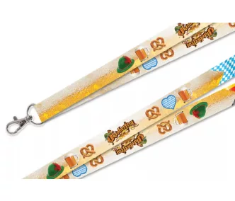   Nyakpánt mintás szatén színes 20mm karabínerrel - Oktoberfest pereces