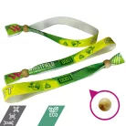 R-PET karszalag (Újrahasznosított PET palackból, 15x340mm, egy oldalon színes nyomással, változó adattal) - újrazárható bambusz gyönggyel