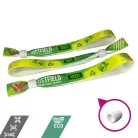 R-PET karszalag (Újrahasznosított PET palackból, 15x340mm, egy oldalon színes nyomással, változó adattal) - újrazárható műanyag gyűrűvel