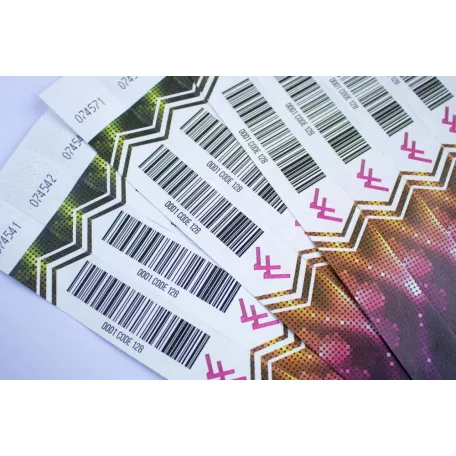 Tyvek 1" karszalagok Színes nyomással és vonalkóddal