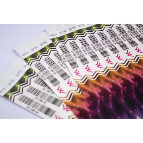 Tyvek 3/4" karszalagok Színes nyomással és vonalkóddal